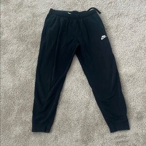 Nike Black Tapered Sweatpants with Elastic Cuffs